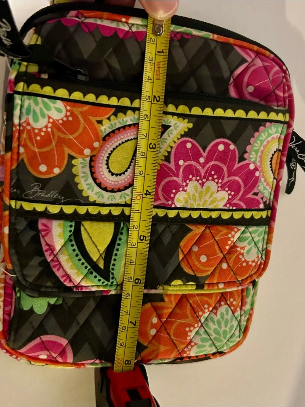 Vera Bradley Mini Hipster Ziggy Zinnia Crossbody Bag Floral Paisley Quilted